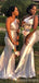 Silver Mermaid One Shoulder High Slit Cheap Long Bridesmaid Dresses,WG1289