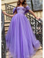 Sparkly A-line Off Shoulder Side Slit Maxi Long Prom Dresses Online,13236
