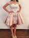 Mangas casquillo cariño rosa polvoriento vestidos de fiesta baratos en línea, vestidos de fiesta cortos baratos, CM753