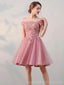 Off Shoulder Dusty Pink Φτηνές Φτηνά Φορέματα Σε Απευθείας Σύνδεση, Φθηνά Φορέματα Μικρού Χορού, CM742