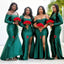 Mismatched Mermaid Emerald Green Cheap Long Bridesmaid Dresses,WG1353