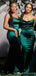 Spaghetti Straps Mermaid Emerald Green Cheap Long Bridesmaid Dresses Online,WG1207