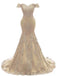 De los Hombros fuera de Oro de Encaje de Sirena de Noche Largos vestidos de fiesta, Vestidos 17671