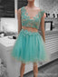 Mint Green Applique Sparkly Cheap Short Homecoming Dresses en línea, Cheap Short Prom Dresses, CM833