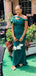 Green Mermaid One Shoulder Cheap Long Bridesmaid Dresses,WG1496