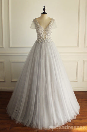 La manche courte voit par des robes d'une noce de mariage de lacet de ligne, les robes de mariée faites personnalisées, les robes de mariée de mariage abordables, WD232