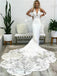 Long Mermaid Halter Sleeveless V-neck Lace Wedding Dresses,WD762