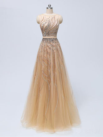 Robes de bal longues de soirée scintillantes fortement perlées en bateau unique, robes de luxe douces 16, 18346