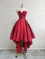 Απλό, Χαριτωμένο Σκούρο Κόκκινο Υψηλή χαμηλή Φθηνή Homecoing Φορέματα 2018, CM425