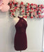 Φτηνές Halter Βυσσινί Δαντέλα Σύντομο Φορέματα Homecoming σε απευθείας Σύνδεση, CM675