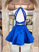 Royal Blue Halter Δύο Κομμάτια Μικρές Φθηνά Φορέματα Σε Απευθείας Σύνδεση, CM727