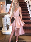 Υψηλή Χαμηλή Ρουζ σε Ροζ Μακαρόνια Ιμάντες Φθηνά Σύντομη Φορέματα Homecoming σε απευθείας Σύνδεση, CM712
