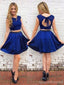 Two Pieces Royal Blue Open Back Short Φτηνά Homecoming Online, CM736