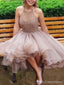 Organza High Low Halter Perlen Billig Homecoming Dresses Online, CM713