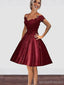 Από τον Ώμο Κόκκινο κορδόνι με Χάντρες Φτηνές Χαριτωμένο Φορέματα Homecoming σε απευθείας Σύνδεση, CM708