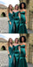 Mismatched Green Mermaid Sleeveless Cheap Long Bridesmaid Dresses Online,WG1248