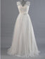 Best Sale Vantage V-Back Lace Top Simple Design Wedding Party Dresses, WD0036