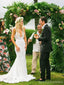 V-Ausschnitt Siehe Durch Meerjungfrau Günstige Hochzeit Kleider Online, Billig Spitze Brautkleider, WD438