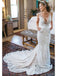 Vestidos de novia baratos de sirena de encaje con cuello en V en línea, vestidos de novia de encaje baratos, WD478