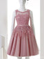 Pink Illusion See Through Lace Vestidos cortos de regreso a casa baratos en línea, CM568