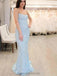 Sexy Backless Blue Mermaid Long Evening Prom Dresses, Evening Party Prom Dresses, 12167
