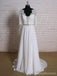 Cordón de mangas largo trajes de novia de la playa baratos en línea, WD378