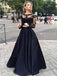 Robe longue de Bal ,Noir,Robe de Bal, Robe de Bal Avec de la Dentelle ,Manches Longues Robe de Bal Élégante,PD0045