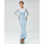 Μακρυμάνικα Δαντέλα Γοργόνα Υψηλή Χαμηλή Φορέματα Παράνυμφος Φορέματα Online, WG580