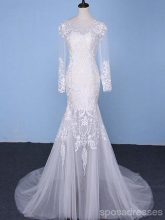 Manga longa destacável saia laço sereia casamento vestidos de noiva, barato Custom Made casamento vestidos de noiva, WD275