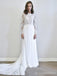 Gasa del cordón de mangas larga trajes de novia baratos vestidos nupciales en línea, baratos, WD492