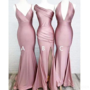 Simples Dusty Rose barato sereia longos dama de honra vestidos on-line, WG548