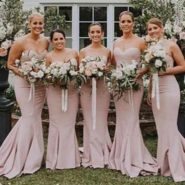 Spaghetti Straps Mermaid Simple Long Cheap Bridesmaid Dresses Online, WG264