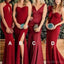 Burgundy Mermaid Long Mismatched Cheap Bridesmaid Dresses Online, WG278