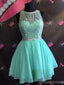 Mint Green Chiffon Beaded Short homecoming prom dresses, Custom Cocktail Dresses  CM0013