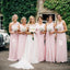 Αναντιστοιχίες σιφόν ανοιχτό ροζ μακρά φθηνά φορέματα παράνυμφων σε απευθείας σύνδεση, WG250