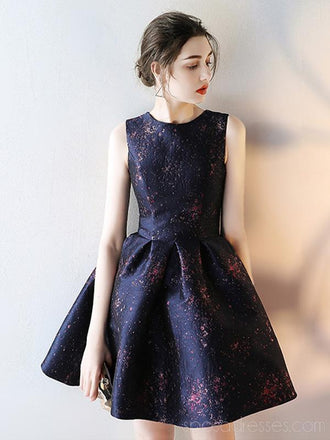 Unique Simple Navy Φτηνά Homecoming Φορέματα Online, Φθηνά Κοντά Φορέματα Prom, CM793