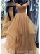 Από τον ώμο sparkly τούλι μακρύ βράδυ Prom φορέματα, φτηνά φορέματα prom κόμμα έθιμο, 18593