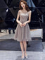 Cap Sleeves Sparkly Sequin Φτηνές Φορέματα Homecoming Online, Φτηνές Κοντές Φορέματα Prom, CM762