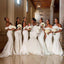 Απλά Off White γοργόνα μακριά φορέματα παράνυμφων σε απευθείας σύνδεση, φθηνά φορέματα παράνυμφων, WG704