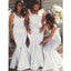 Straps Off White Mermaid Long Bridesmaid Robes en ligne, Robes de demoiselles d’honneur bon marché, WG709