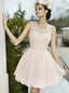 Ανοιχτό ροζ φόρεμα με δαντέλα Φτηνές κοντινές φόρμες για το σπίτι σε απευθείας σύνδεση, CM623