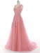 Β-Λαιμών Δαντελλών Ροδάκινων Φθηνά Μακρά Βραδινά Φορέματα Prom, η Φτηνή Συνήθεια Γλυκό 16 Φορέματα, 18512