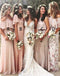Mismatched Blush Pink Cheap Long Bridesmaid Dresses Online, WG339