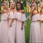 Light Blush Pink Chiffon Cheap Long Bridesmaid Robes en ligne, WG293
