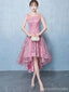 Pink Lace Scoop High Low Φτηνές Φορέματα Homecoming Online, CM694
