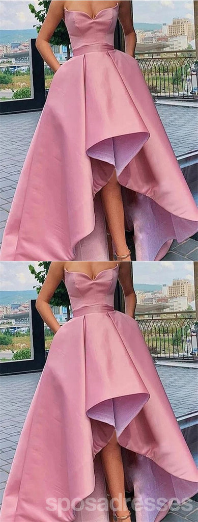 Pink A-line High Low Sweetheart Cheap Prom Dresses Online, Dance Dresses,12739