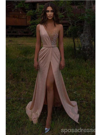 Querida pescoço ouro lantejoulas uma linha barato longo Evening Prom Dresses, Evening Party Prom Dresses, 12350