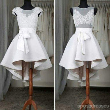 Sexy Voir à travers Cap Manches Dentelle Haut Bas homecoming Robes De Bal, CM0001