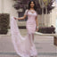 Μακρύ Μανίκι με Ροζ Δαντέλα Γοργόνα Φορέματα Prom Βραδιού, Προκλητικός Δείτε Μέσω του Κόμματος Prom Φόρεμα Συνήθειας Μακριά Φορέματα Prom, Φτηνές Επίσημα Φορέματα Prom, 17042