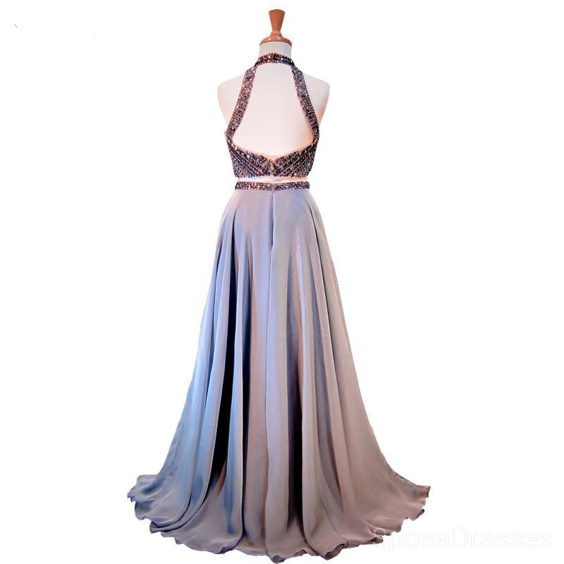 Sexy dos nu dos ouvert gris perlé longues robes de bal de soirée, pas cher personnalisé Sweet 16 robes, 18508